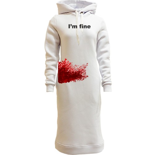 Женская толстовка-платье I'm fine (бок)