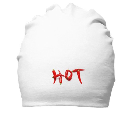 Хлопковая шапка с надписью «HOT», составленной из красного острого перца