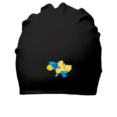 Хлопковая шапка Карта Украины из акварельных цветов