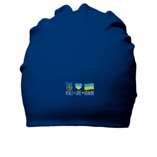 Хлопковая шапка Peace and love Ukraine