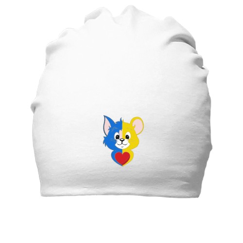 Хлопковая шапка с патриотичными Томом и Джерри