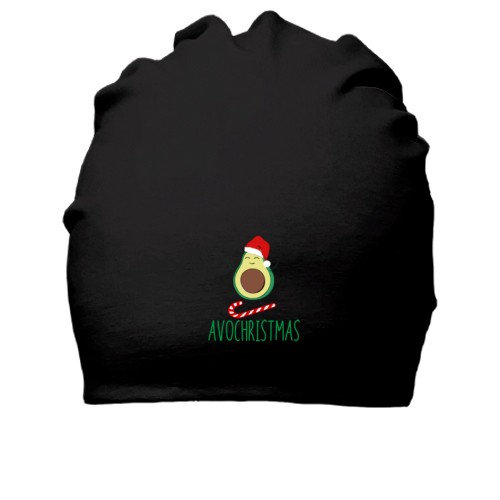 Бавовняна шапка з авокадо в шапці Санти на льодянику та написом «AVOCHRISTMAS»