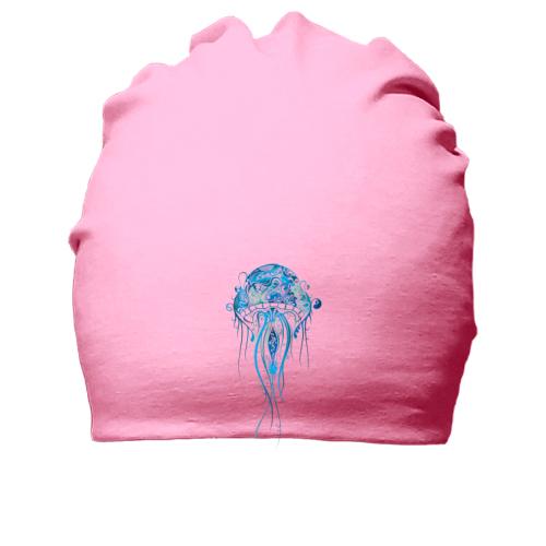 Хлопковая шапка с синей медузой