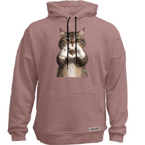 Худи без начеса Кот с сердечком