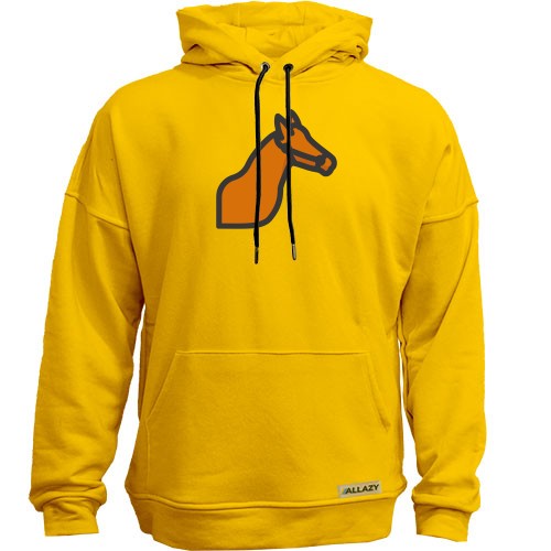 Худи без начеса с минималистичной лошадью