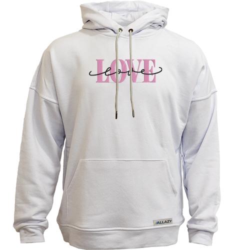 Худи без начісу з написом Love Love