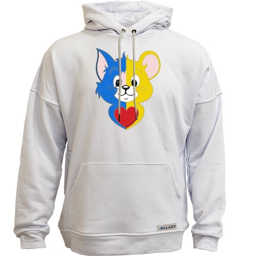 Худи без начісу з патріотичними Томом та Джері