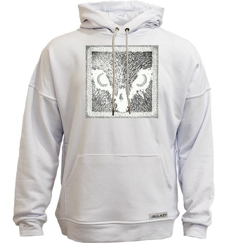 Худи без начісу з пташкою намальованою крапками