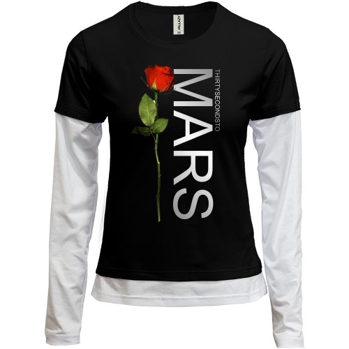 Жіночий лонгслів Комбі 30 секунд до марса з трояндою