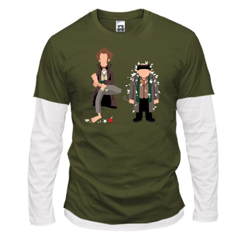 Чоловічий лонгслів Комбі Грабіжники Сам удома