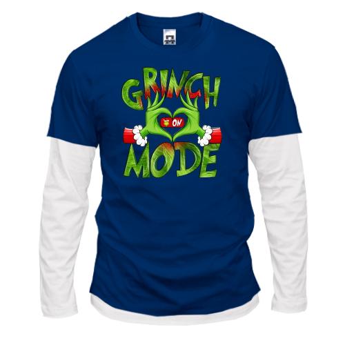 Комбинированный лонгслив Grinch Mode On
