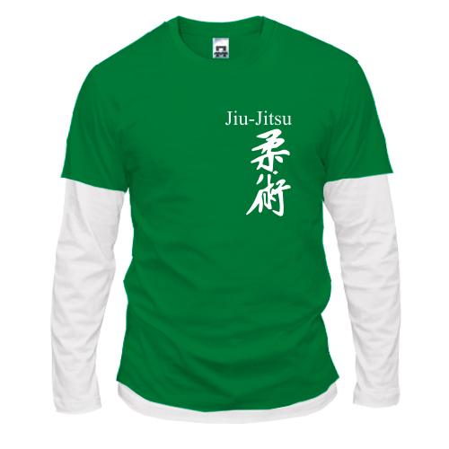 Комбинированный лонгслив Иероглиф Jiu-Jitsu