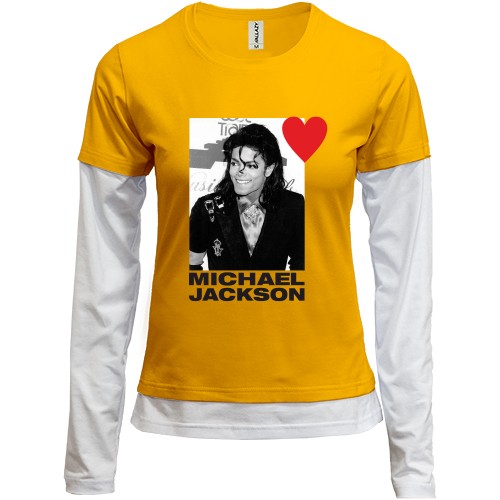 Комбинированный лонгслив Люблю Майкла Джексона