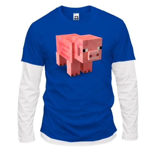 Комбинированный лонгслив Minecraft Pig