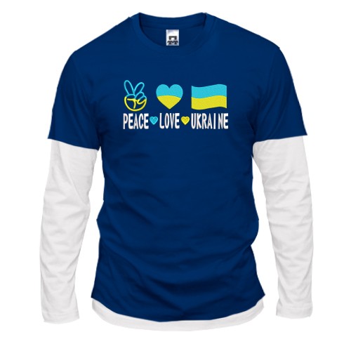 Комбинированный лонгслив Peace and love Ukraine