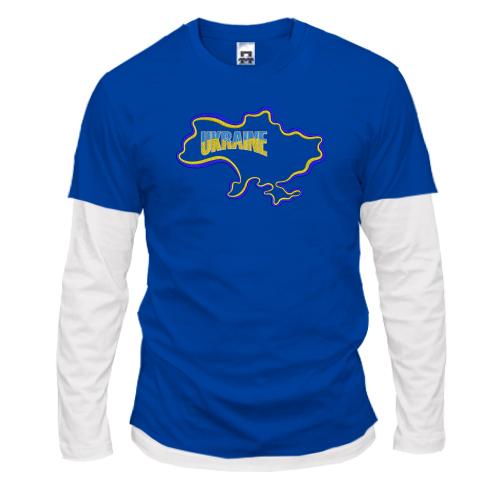 Комбинированный лонгслив Ukraine с картой