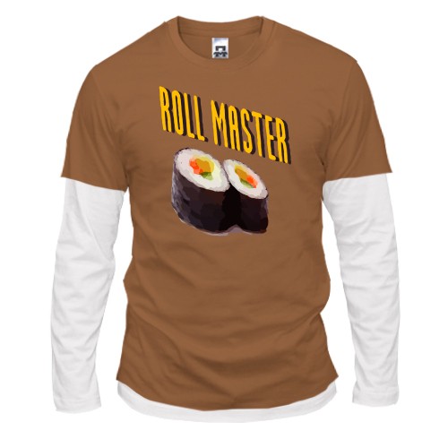 Чоловічий лонгслів Комбі із зображенням двох ролів та написом «ROLL MASTER»