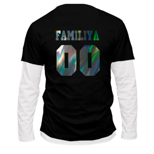 Комбинированный лонгслив с фамилией и номером