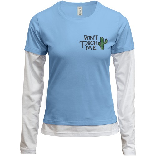 Комбинированный лонгслив с кактусом - Don't Touch Me