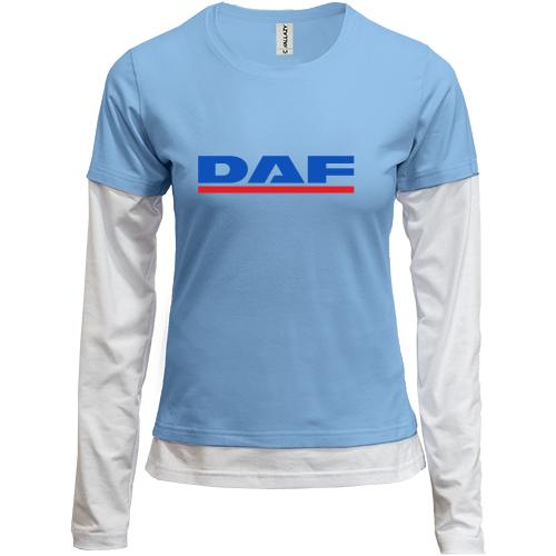 Комбинированный лонгслив с лого DAF