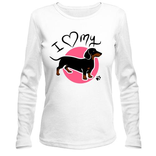 Жіночий лонгслів I love my dog