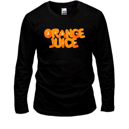 Мужской лонгслив с надписью «ORANGE JUICE» в виде сочных долек апельсина