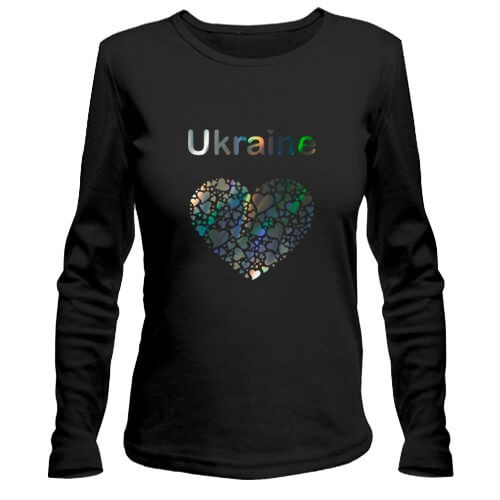 Жіночий лонгслів Ukraine - серце (голограма)