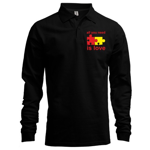Лонгслив поло All you need is love (пазлы)