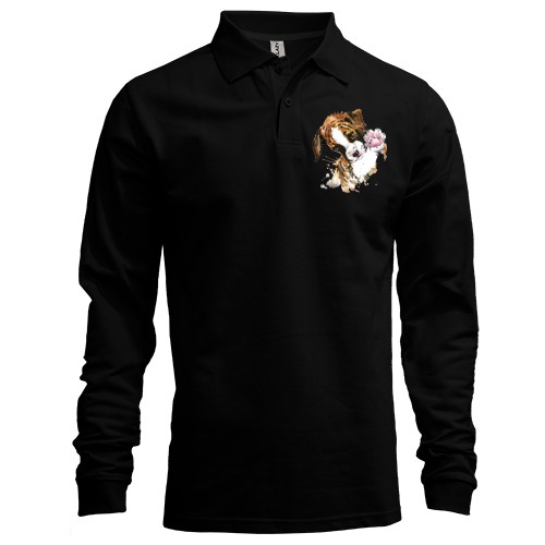 Лонгслив поло с биглем