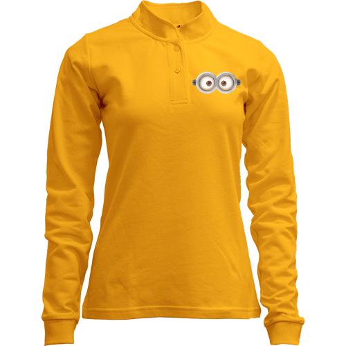 Лонгслив поло со стойкой Глаза миньона
