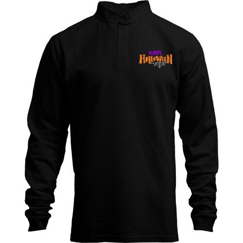 Лонгслив поло со стойкой Happy Halloween (надпись)