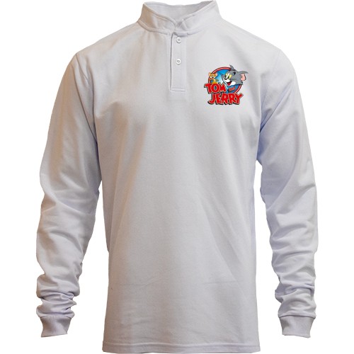 Чоловічий лонгслів поло зі стійкою Tom and Jerry