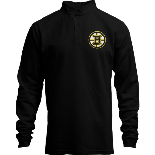 Лонгслив поло со стойкой с лого Boston Bruins