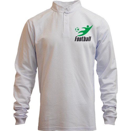 Лонгслив поло со стойкой с принтом 