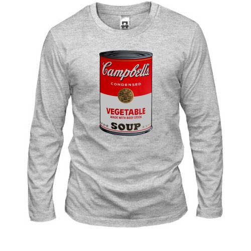 Мужской лонгслив с изображением знаменитой банки супа Campbell's