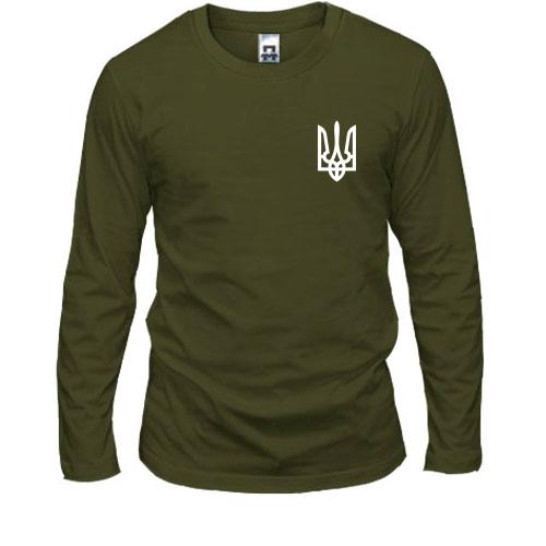 Чоловічий лонгслів з міні гербом України на грудях (2)