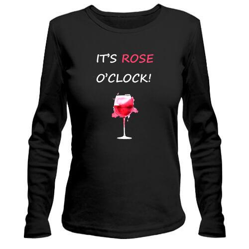 Лонгслів з написом It's rose o'clock