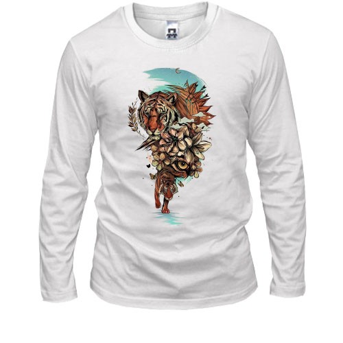 Чоловічий лонгслів з пораненим тигром