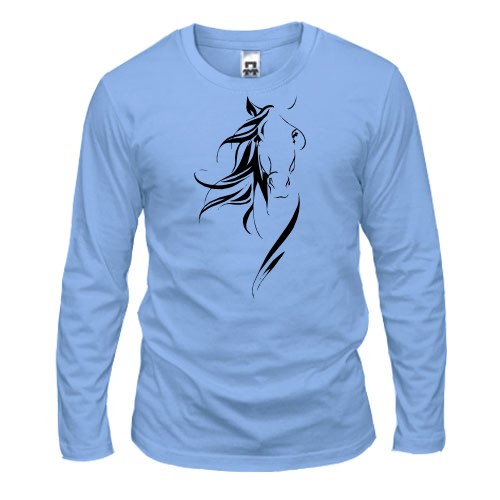 Лонгслив со стилизованной лошадью