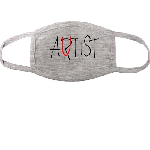 Тканинна маска для обличчя з написом Artist / autist