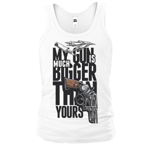 Чоловіча майка my gun is much bigger than yours
