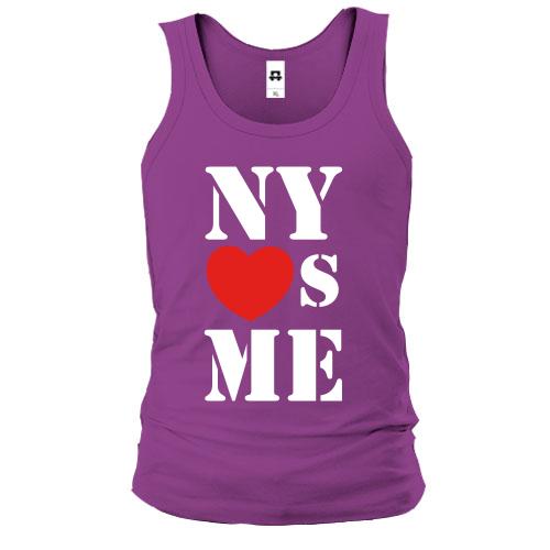 Майка с надписью New york loves me