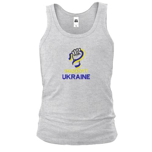 Чоловіча майка з вишивкою Support Ukraine