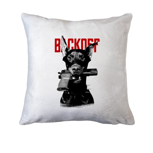 Подушка Backoff - пес з пістолетом
