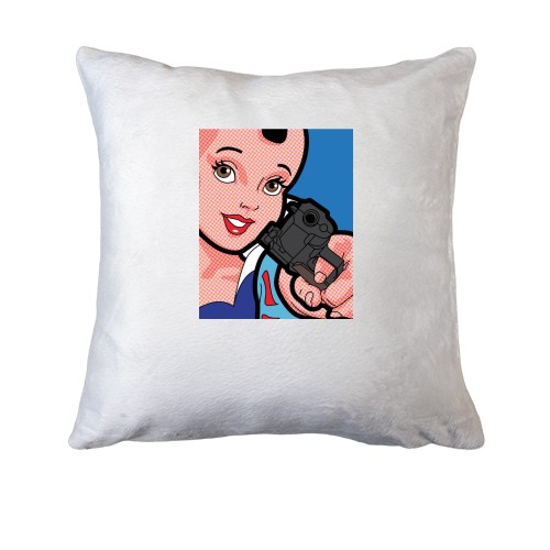 Подушка Белоснежка с пистолетом