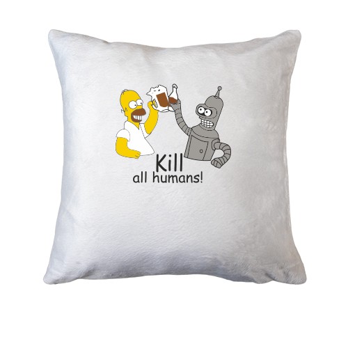 Подушка Бендер пьет с Гомером