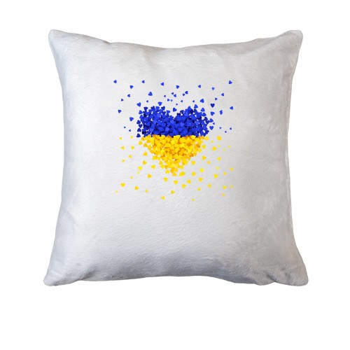 Подушка Желто-синие сердечки