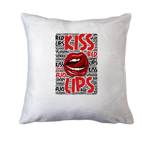 Подушка Kiss red lips