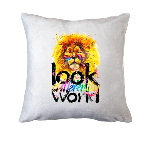 Подушка Look at the world differently з левом