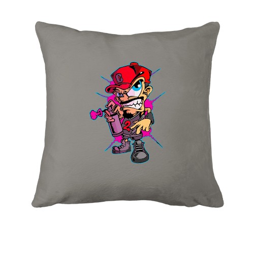 Подушка Man with spray paint art